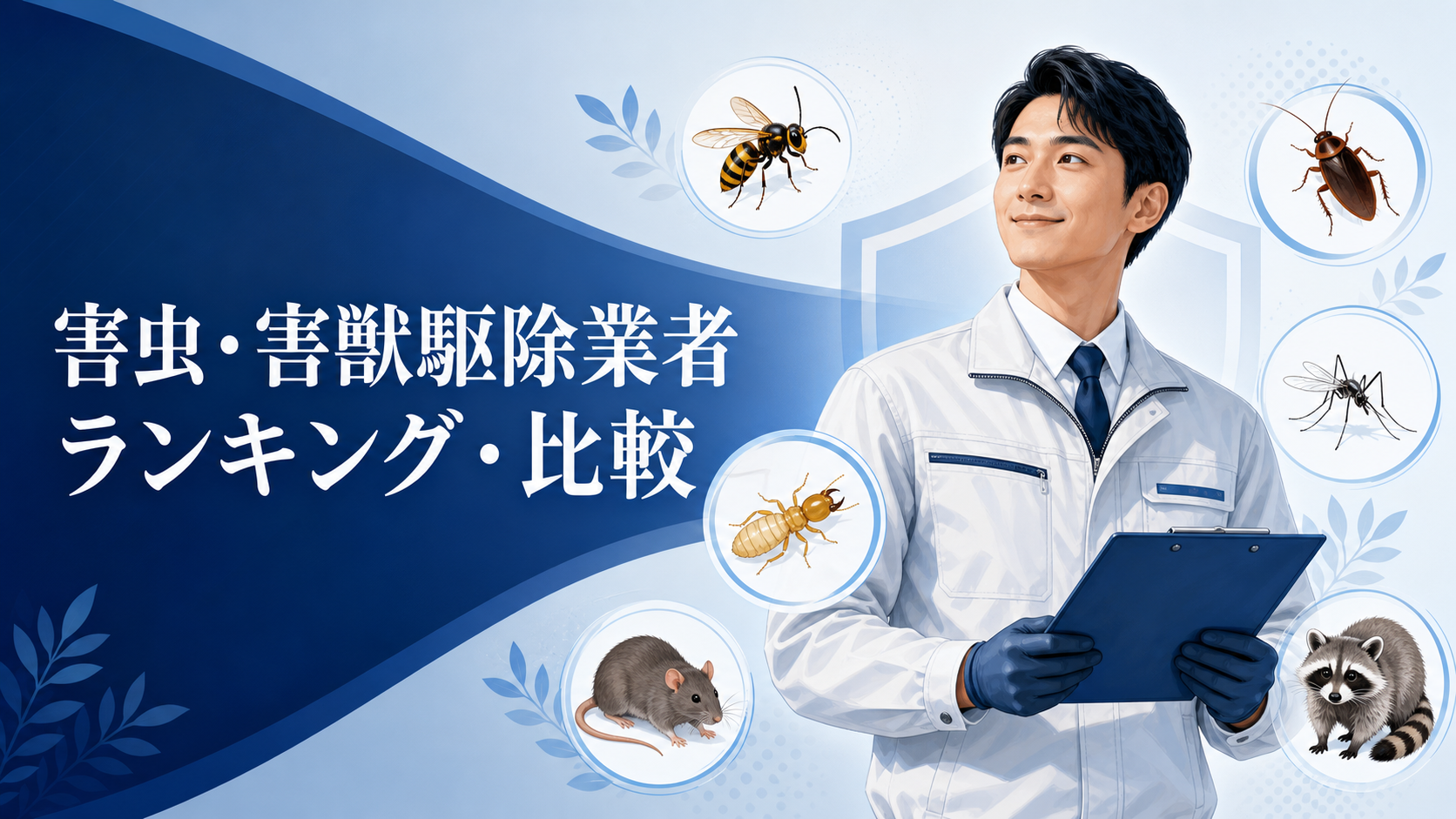 害虫・害獣駆除業者を比較するイラスト